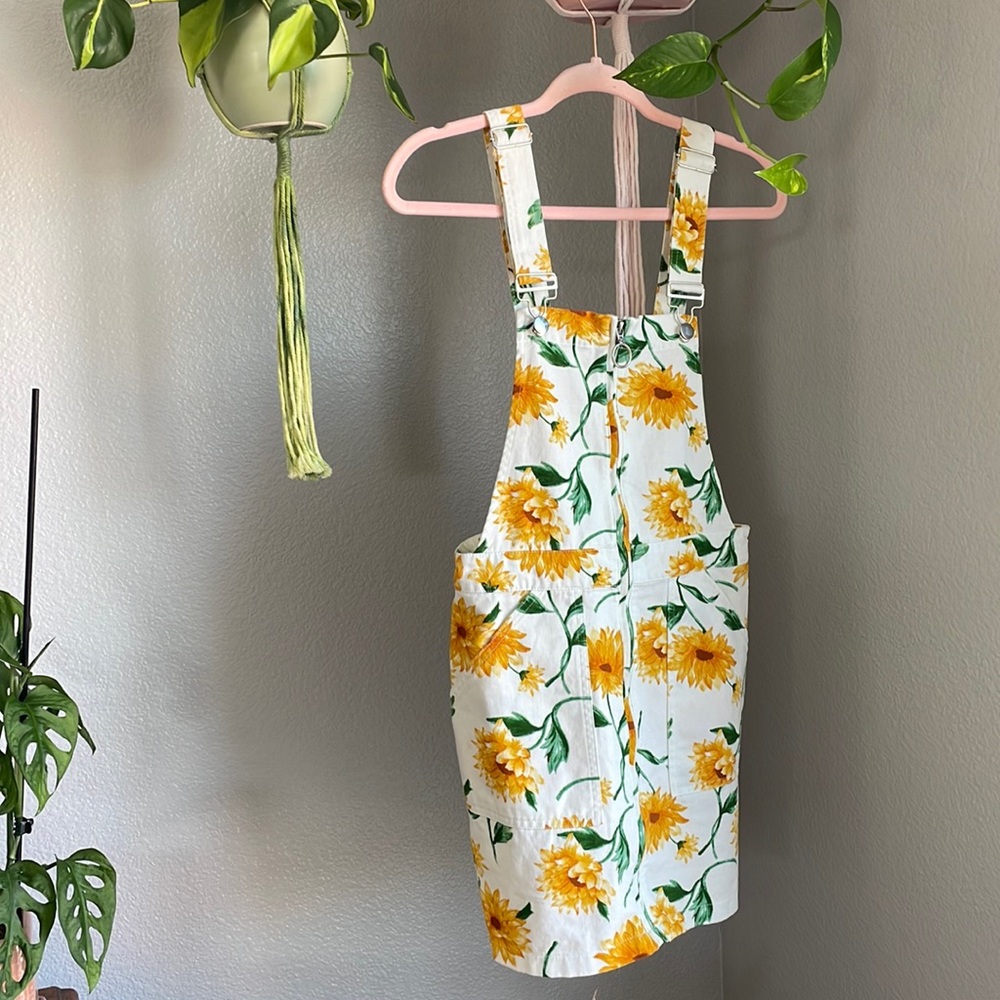 Forever 21 | Sunflower Overalls - Mini Dress | LIKE-NEW | Size: S